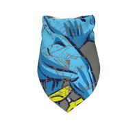 Xiso Ver Fun Riding Dinosaur Dog Bandana -1 Pack Premium Durable Triangle Scarf Washable Make Your Pooch Stand Out Dog Bandana Boy Birthday Suitable for Neutral Large Dogs