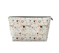 Xiso Ver Funniest Birds Leather Cosmetic Bag for Women Small Makeup Bag for Purse Travel Cosmetic Pouch for Makeup Brushes Lipsticks, Gold, One Size