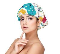 Xiso Ver Funny Farm Satin Bonnet Silk Bonnet for Sleeping with Adjustable Straps Hair Cap Double Layer Satin Lined Sleep Caps for Women's Natural & Curly Hair