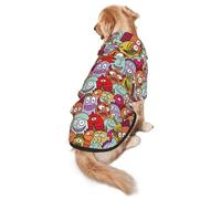 Xiso Ver Funny Monster Dog Hoodie Soft and Warm Dog Hoodie Sweater with Leash Hole and Pocket Dog Winter Sweatshirt Warm Pet Clothes for Medium Large Dogs