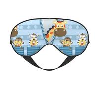 Xiso Ver Giraffe Come Out from Zipper Sleep Mask Adjustable Double -Sided Eye Mask Soft Sleeping Eye Covers for Sleeping Perfect Shading Reduce Eye Edema