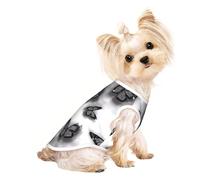 Xiso Ver Glittering Grey Butterfly Print Dog Shirts Elastic Soft Dog T-Shirts Breathable Pet Clothes Spring Summer Pet Apparel Tee Shirt for Puppy Kitty Cats Small Medium Dogs
