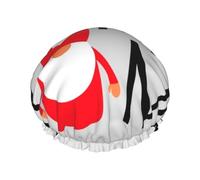 Xiso Ver Gnome Home With A Cute Gnome Shower Cap for Women Double Waterproof Layers Bath Hats Elastic and Reusable Hair Caps for Long Thick Hair Soft Bath Shower Hair Hat