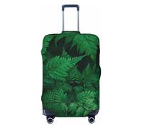 Xiso Ver Green Glitter Luggage Cover Washable Elasticated Luggage Covers for Suitcase tsa Approved Stylish Dust and Scratch Resistant Luggage Case Protector for Kids and Adults -, Green Leave Fern