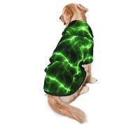 Xiso Ver Green Lightning Dog Hoodie Soft and Warm Dog Hoodie Sweater with Leash Hole and Pocket Dog Winter Sweatshirt Warm Pet Clothes for Medium Large Dogs