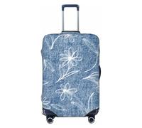 Xiso Ver Hand Draw Daisy Luggage Cover Washable Elasticated Luggage Covers for Suitcase tsa Approved Stylish Dust and Scratch Resistant Luggage Case Protector, Black, X-L (28.3-31.5 in suitcase)