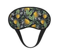 Xiso Ver Hand Drawn Citrus Fruits Elegant Lemons Print Sleep Mask Adjustable Eye Mask Soft Sleeping Eye Covers for Sleeping Perfect Shading Reduce Eye Edema