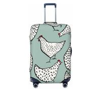 Xiso Ver Happy Avocado Luggage Cover Washable Elasticated Luggage Covers for Suitcase tsa Approved Stylish Dust and Scratch Resistant Luggage Case Protector for Kids and Adults -, Hand Drawn Chickens
