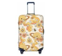 Xiso Ver Happy Easter1 Luggage Cover Washable Elasticated Luggage Covers for Suitcase tsa Approved Stylish Dust and Scratch Resistant Luggage Case Protector for Kids and Adults -, Groovy Floral, L (26