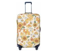 Xiso Ver Happy Easter1 Luggage Cover Washable Elasticated Luggage Covers for Suitcase tsa Approved Stylish Dust and Scratch Resistant Luggage Case Protector for Kids and Adults -, Groovy Hippie Flower