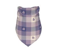 Xiso Ver Heart Check Plaid Dog Bandana -1 Pack Premium Durable Triangle Scarf Washable Make Your Pooch Stand Out Dog Bandana Boy Birthday Suitable for Neutral Large Dogs
