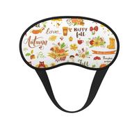 Xiso Ver Hello Fall Autumn is Here Print Sleep Mask Adjustable Eye Mask Soft Sleeping Eye Covers for Sleeping Perfect Shading Reduce Eye Edema