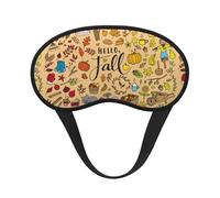 Xiso Ver Hello Fall Autumn Leaves Print Sleep Mask Adjustable Eye Mask Soft Sleeping Eye Covers for Sleeping Perfect Shading Reduce Eye Edema