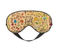 Xiso Ver Hello Fall Autumn Leaves Sleep Mask Adjustable Double -Sided Eye Mask Soft Sleeping Eye Covers for Sleeping Perfect Shading Reduce Eye Edema