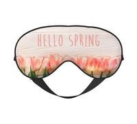 Xiso Ver Hello Spring Sleep Mask Adjustable Double -Sided Eye Mask Soft Sleeping Eye Covers for Sleeping Perfect Shading Reduce Eye Edema