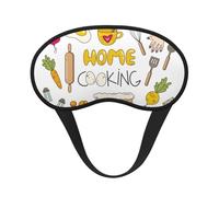 Xiso Ver Home Cooking Print Sleep Mask Adjustable Eye Mask Soft Sleeping Eye Covers for Sleeping Perfect Shading Reduce Eye Edema