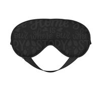 Xiso Ver Home is Where Our Story Begins Sleep Mask Adjustable Double -Sided Eye Mask Soft Sleeping Eye Covers for Sleeping Perfect Shading Reduce Eye Edema