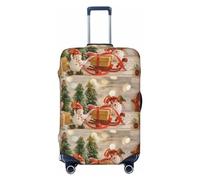 Xiso Ver Home Sweet Home Floral Luggage Cover Washable Elastic Suitcase TSA Approved Stylish Dust and Scratch Resistant for Kids Adults, Christmas stars, S (18.8-20.8 in suitcase)