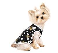 Xiso Ver Honey Bees at Night Print Dog Shirts Elastic Soft Dog T-Shirts Breathable Pet Clothes Spring Summer Pet Apparel Tee Shirt for Puppy Kitty Cats Small Medium Dogs