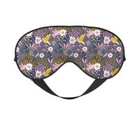 Xiso Ver Hummingbird and Cherry Blossom Sleep Mask Adjustable Double -Sided Eye Mask Soft Sleeping Eye Covers for Sleeping Perfect Shading Reduce Eye Edema