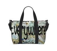 Xiso Ver I Haven't Been Everywhere But Its On My List Travel Bag for Women Men Weekender Bags Carry on Overnight Bag Tote Bag Yoga Gym Bag for Gym, Work, Weekend, Travel, Personal Items, Black, One