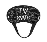 Xiso Ver I Love Math Print Sleep Mask Adjustable Eye Mask Soft Sleeping Eye Covers for Sleeping Perfect Shading Reduce Eye Edema