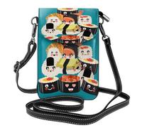 Xiso Ver I Love Sushi Print Small Crossbody Bags for Women Leather Cell Phone Purses Mini Leather Shoulder Handbag Adjustable Strap