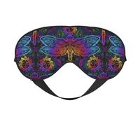 Xiso Ver Indian Mandalas Dragonfly Sleep Mask Adjustable Double -Sided Eye Mask Soft Sleeping Eye Covers for Sleeping Perfect Shading Reduce Eye Edema