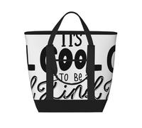 Xiso Ver It's Cool to be Kind Insulated Cooler Bag Large Insulated Lunch Box Shopping Freezer Grocery Bags Reusable Insulated Leakproof Lunch Tote for Shopping, Traveling, Beach & Picnic