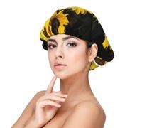 Xiso Ver Japanese Were Blossoming Satin Bonnet Silk Bonnet for Sleeping with Adjustable Straps Hair Cap Double Layer Satin Lined Sleep Caps for Women's Natural & Curly Hair