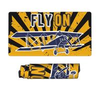 Xiso Ver Keep Calm and Fly On Large Gaming Mouse Pad 29.5 x 15.8 in Keyboard Mouse Mat Desk Keyboard Pad for Work, Play, Office, Home with Non-Slip Rubber Base Stitched Edges