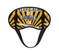 Xiso Ver Keep Calm and Travel On Print Sleep Mask Adjustable Eye Mask Soft Sleeping Eye Covers for Sleeping Perfect Shading Reduce Eye Edema