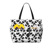 Xiso Ver Large Beach Tote Bag for Women Extra Large Capacity Waterproof Sandproof Pool Bag Suitable for Swimming Pool Gym Travel Groceries Panda Bear, Black, One Size