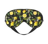 Xiso Ver Lemon Fruits Flowers Leaves Sleep Mask Adjustable Double -Sided Eye Mask Soft Sleeping Eye Covers for Sleeping Perfect Shading Reduce Eye Edema