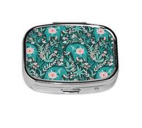 Xiso Ver Lephants in The Jungle Pill Box Portable Metal Pill Organizer 2 Compartment Medicine Small Pill Case for Purses Compact Travel Medicine Holder for Vitamins Medication