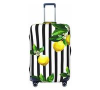 Xiso Ver Let it Sushi Luggage Cover Washable Elasticated Luggage Covers for Suitcase tsa Approved Stylish Dust and Scratch Resistant Luggage Case Protector for Kids and Adults -, Lemons on Striped, S