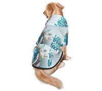 Xiso Ver Let's go Travel Around The World Dog Hoodie Soft and Warm Dog Hoodie Sweater with Leash Hole and Pocket Dog Winter Sweatshirt Warm Pet Clothes for Medium Large Dogs