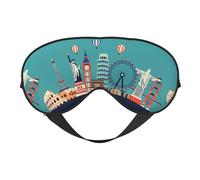 Xiso Ver Let's go Travel Sleep Mask Adjustable Double -Sided Eye Mask Soft Sleeping Eye Covers for Sleeping Perfect Shading Reduce Eye Edema