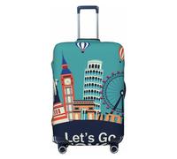 Xiso Ver Lighthouse in a Stormy Sea Luggage Cover Washable Elasticated Luggage Covers for Suitcase tsa Approved Stylish Dust and Scratch Resistant Luggage Case Protector for Kids and Adults -, Let's