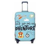 Xiso Ver Lighthouse in a Stormy Sea Luggage Cover Washable Elasticated Luggage Covers for Suitcase tsa Approved Stylish Dust and Scratch Resistant Luggage Case Protector for Kids and Adults -, Let's