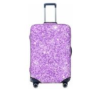 Xiso Ver Little Birds Luggage Cover Washable Elasticated Luggage Covers for Suitcase tsa Approved Stylish Dust and Scratch Resistant Luggage Case Protector for Kids and Adults -, Lilac Glittering, S
