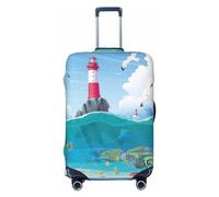 Xiso Ver Little Birds Luggage Cover Washable Elasticated Luggage Covers for Suitcase tsa Approved Stylish Dust and Scratch Resistant Luggage Case Protector for Kids and Adults -, Lighthouse Sea Port
