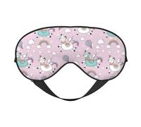 Xiso Ver Llama Unicorn and Rainbow Sleep Mask Adjustable Double -Sided Eye Mask Soft Sleeping Eye Covers for Sleeping Perfect Shading Reduce Eye Edema