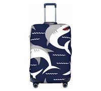 Xiso Ver Luggage Cover Washable Elasticated Luggage Covers for Suitcase tsa Approved Stylish Dust and Scratch Resistant Luggage Case Protector for Kids and Adults -, Angry Shark, M (22.8-25 in