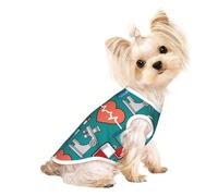 Xiso Ver Medical Elements Print Dog Shirts Elastic Soft Dog T-Shirts Breathable Pet Clothes Spring Summer Pet Apparel Tee Shirt for Puppy Kitty Cats Small Medium Dogs