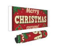 Xiso Ver Merry Christmas Everyone Vintage Rusty Large Gaming Mouse Pad 31.5 x 11.8in Keyboard Mouse Mat Desk Keyboard Pad for Work, Play, Office, Home with Non-Slip Rubber Base Stitched Edges