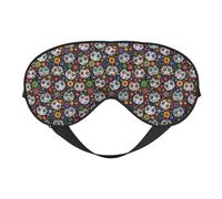 Xiso Ver Mexican Dead Cat Sleep Mask Adjustable Double -Sided Eye Mask Soft Sleeping Eye Covers for Sleeping Perfect Shading Reduce Eye Edema