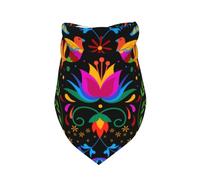 Xiso Ver Mexican Flower Traditional1 Dog Bandana -1 Pack Premium Durable Triangle Scarf Washable Make Your Pooch Stand Out Dog Bandana Boy Birthday Suitable for Neutral Large Dogs