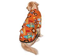 Xiso Ver Monster Truck Dog Hoodie Soft and Warm Dog Hoodie Sweater with Leash Hole and Pocket Dog Winter Sweatshirt Warm Pet Clothes for Medium Large Dogs