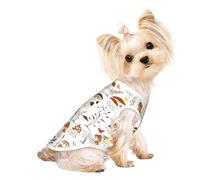Xiso Ver Mushrooms and Butterflies Print Dog Shirts Elastic Soft Dog T-Shirts Breathable Pet Clothes Spring Summer Pet Apparel Tee Shirt for Puppy Kitty Cats Small Medium Dogs